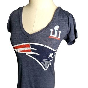 New England Patriots Superbowl 2017 Baby Sleeve V-neck #12 Brady Pro Tee Sz S